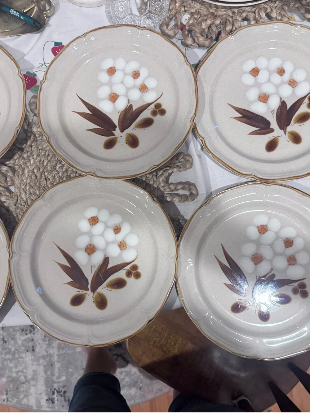 Vintage The Classics by Hearthside Floral Dinner Set in Cream and Brown